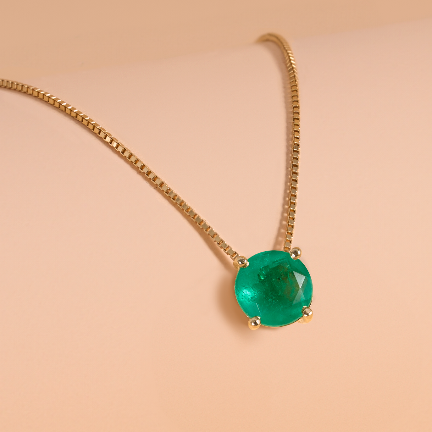 Round Emerald Pendant