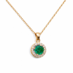 HALO EMERALD NECKLACES