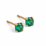 Round Emerald Studs Classic"m"