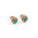 Emerald Halo Earrings