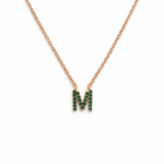 Letter M Emerald Necklaces size m